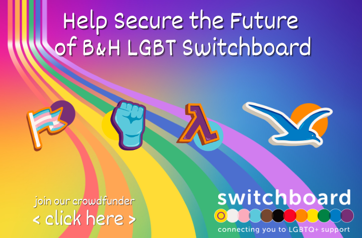 Help Secure the Furture of B& H LGBT Switchboard. Join our crowdfunder, click here.